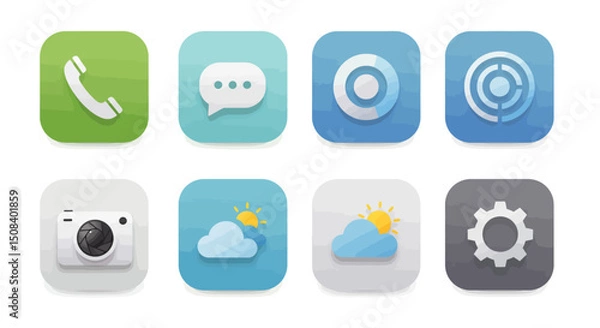 Fototapeta ios app mobile icon set