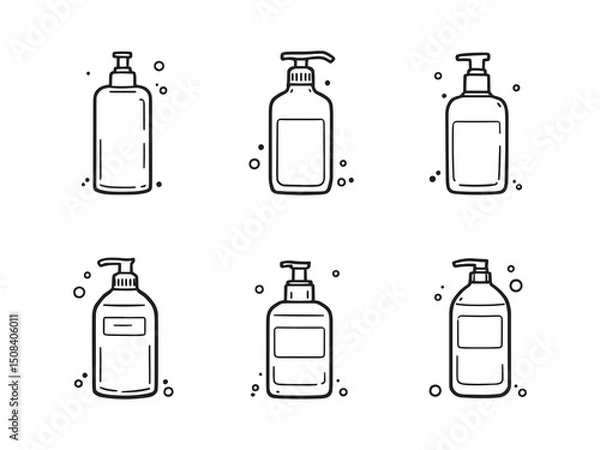 Fototapeta Dish soap line art vector