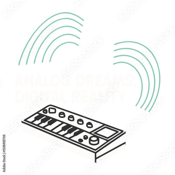 Fototapeta Analog Dreams Digital Reality Synth Print Sticker