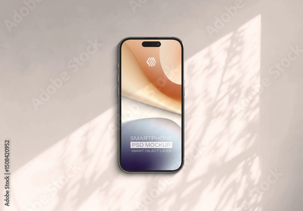 Fototapeta Isolated Mobile Phone Mockup With Soft Shadows