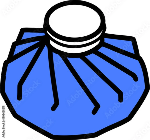 Fototapeta アイシングバッグ　氷嚢　カラーイラスト