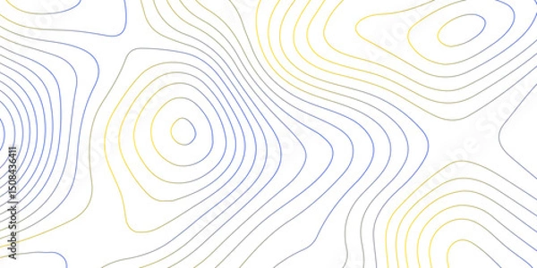 Fototapeta Topographic map background with geographic grid for hiking and mountain sport. modern design with white background and colorful wave line. topographic contour lines vector map seamless pattern vector.