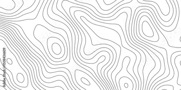 Fototapeta Topographic map background with geographic grid for hiking and mountain sport. modern design with white background and black wave lines. topographic contour lines vector map seamless pattern vector.