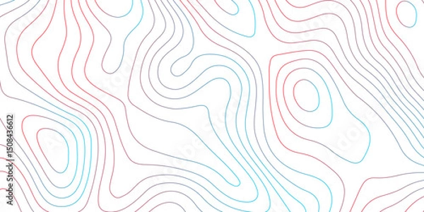 Fototapeta Topographic map background with geographic grid for hiking and mountain sport. modern design with white background and colorful wave line. topographic contour lines vector map seamless pattern vector.