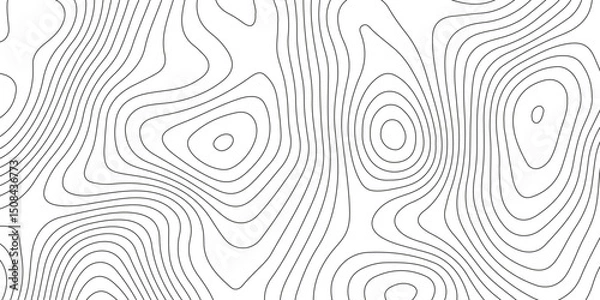 Fototapeta Topographic map background with geographic grid for hiking and mountain sport. modern design with white background and black wave lines. topographic contour lines vector map seamless pattern vector.