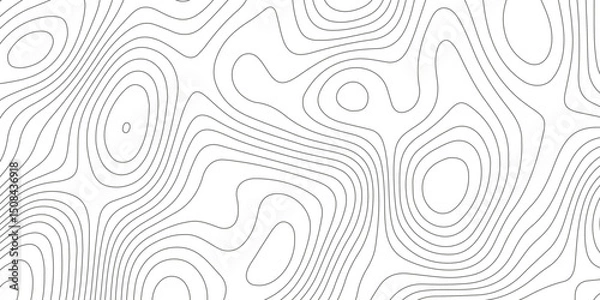 Fototapeta Topographic map background with geographic grid for hiking and mountain sport. modern design with white background and black wave lines. topographic contour lines vector map seamless pattern vector.