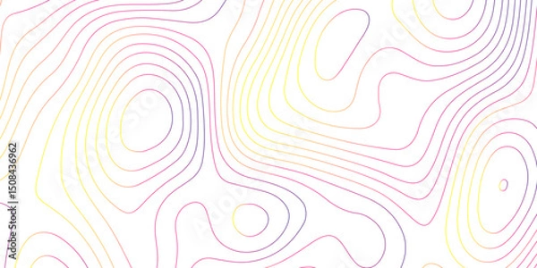 Fototapeta Topographic map background with geographic grid for hiking and mountain sport. modern design with white background and colorful wave line. topographic contour lines vector map seamless pattern vector.