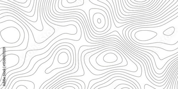 Obraz Topographic map background with geographic grid for hiking and mountain sport. modern design with white background and black wave lines. topographic contour lines vector map seamless pattern vector.