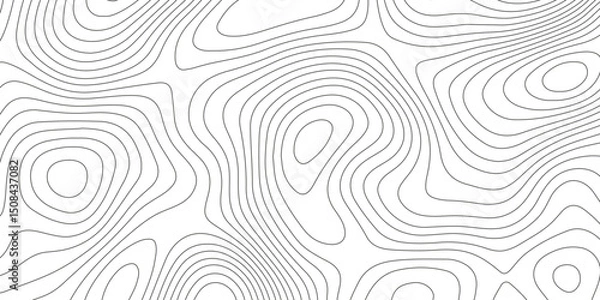 Obraz Topographic map background with geographic grid for hiking and mountain sport. modern design with white background and black wave lines. topographic contour lines vector map seamless pattern vector.