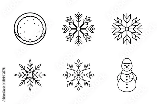 Fototapeta Christmas elements icon Set 6 boundle