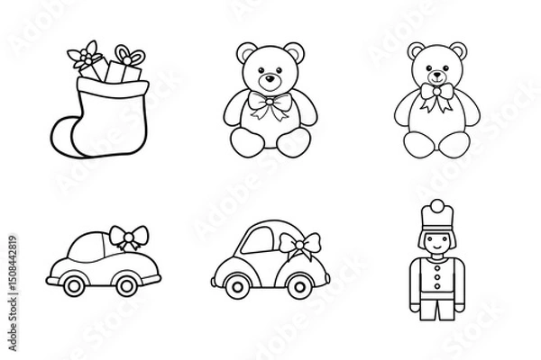 Fototapeta Christmas elements icon Set 6 boundle