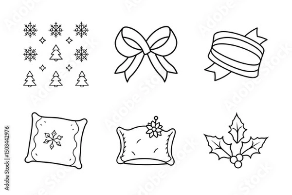 Fototapeta Christmas elements icon Set 6 boundle