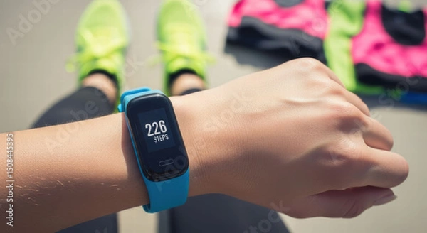Obraz A sophisticated digital watch that can measure heart pressure during exercise