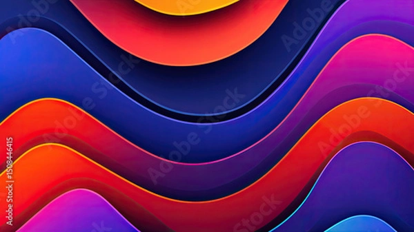 Obraz Vibrant abstract waves in gradient colors create dynamic design