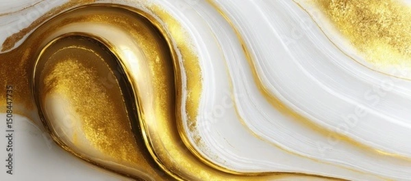 Obraz Abstract swirling gold and white design