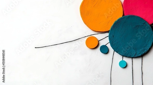 Obraz Abstract Colorful Circles and Dots on White Background