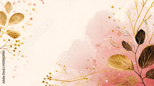 Fototapeta Soft Minimal Abstract Botanical Illustration