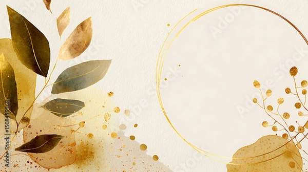 Fototapeta Soft Minimal Abstract Botanical Illustration