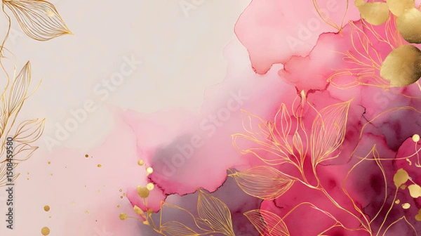 Fototapeta Soft Minimal Abstract Botanical Illustration