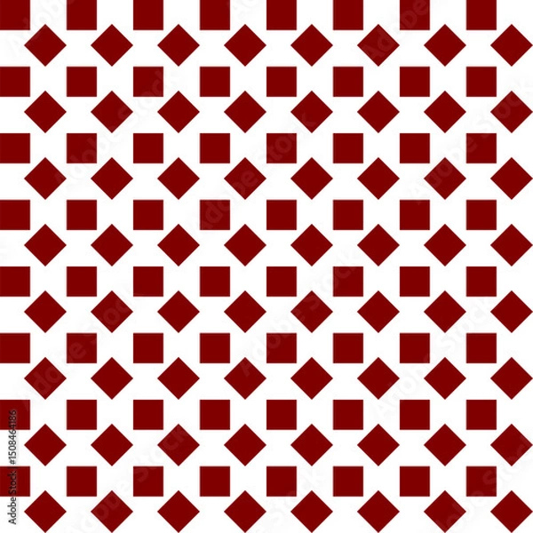 Fototapeta Diagonal dotted lines, red plaid fabric texture, diamond and square checkerboard repeat pattern, replete image, design for fabric printing, rhombus 