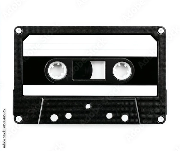 Obraz A modern old music player featuring an isolated audio cassette tape is a representation of retro music, including the 80s and blank mix