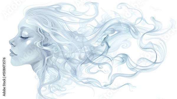 Obraz rising smoke trail vertical soft curls vector