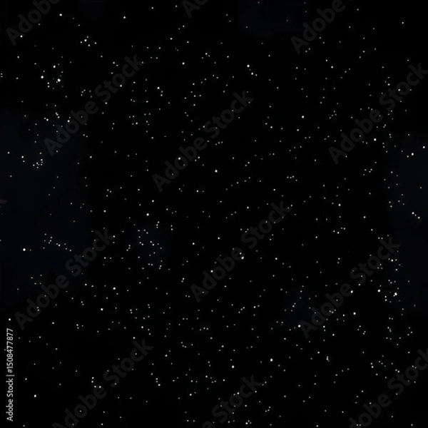 Fototapeta black distressed overlay background with tiny white particles scattered across it, creating an impression of stars or snowflakes in the night, dark background, matrix-like code