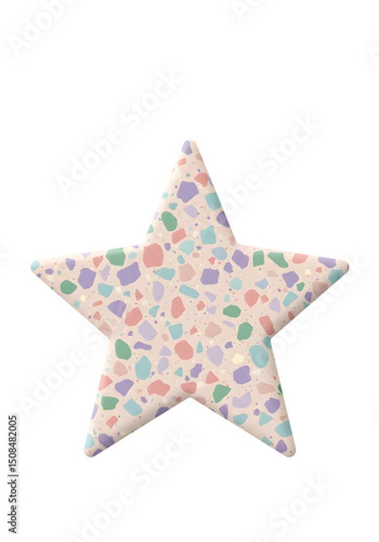 Fototapeta Pastel star with textured pattern