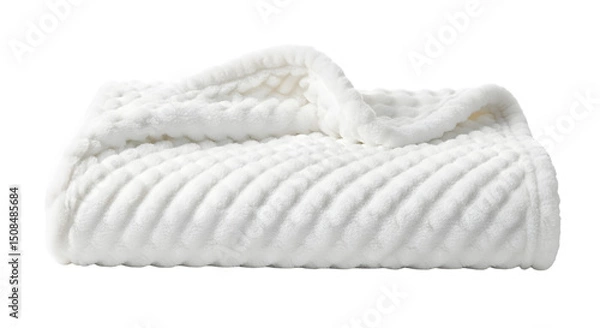 Fototapeta Soft White Plush Blanket, Cozy Warmth, Luxurious Texture, Perfect for Relaxation, on Transparent Background