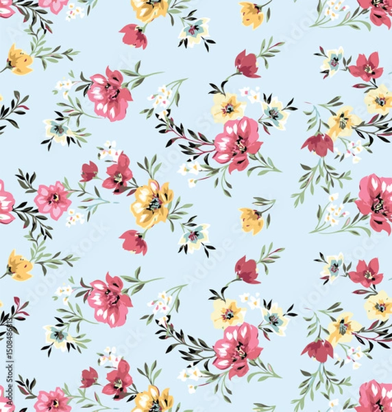 Obraz art vintage seamless little floral pattern light colors