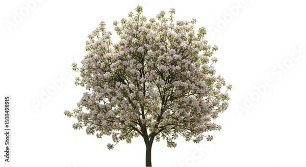Fototapeta Blooming Tree with Transparent Background, Ideal for Design Projects