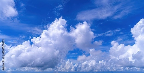 Fototapeta Vast Blue Sky With Fluffy White Clouds