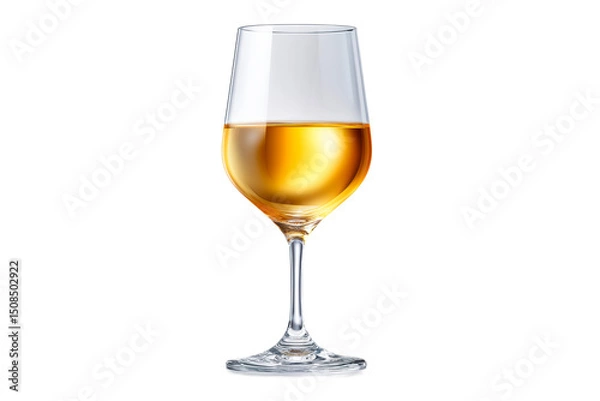 Fototapeta Golden wine glass on a clear background for elegance