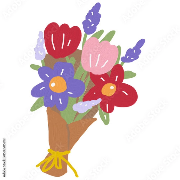 Obraz Colorful birthday celebration with balloons, cake, confetti, and party decorations. Perfect for invitations, greeting cards, banners, and event promotions.