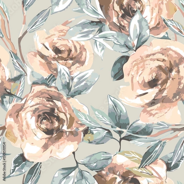 Obraz art floral abstract effect illustrator pattern,soft  earth colors 