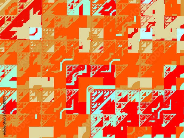 Obraz Abstract digital background, bright orange background