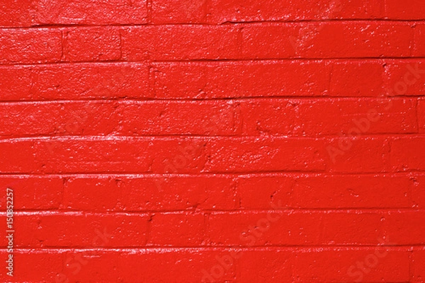 Obraz red painted shiny brick wall texture