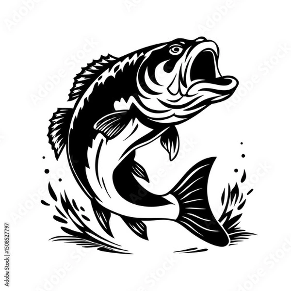 Fototapeta A fish vector icon 