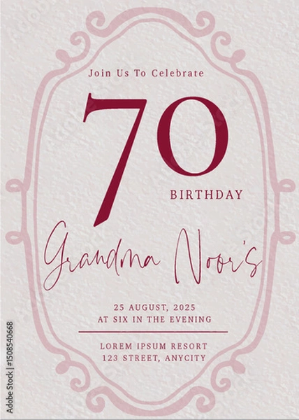 Obraz grandma birthday card invitation mockup template