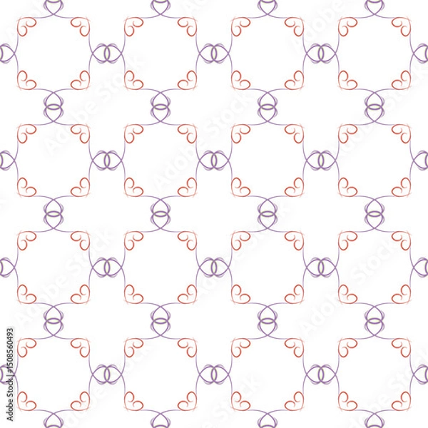 Fototapeta Abstract square with hearts seamless pattern