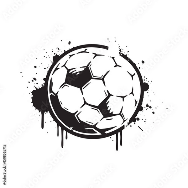 Fototapeta Handball Icon with Dripping Paint Stencil Design for Apparel Pri