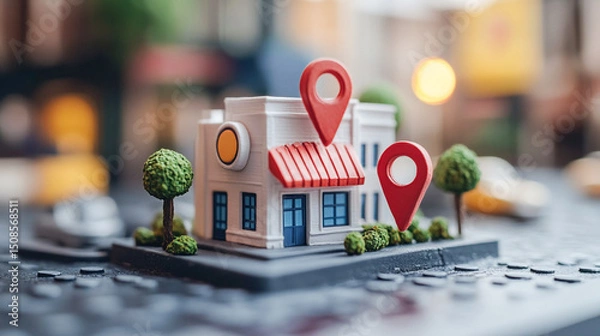 Obraz Local SEO Optimization for Businesses, local SEO optimization for businesses with an image showing marketers optimizing Google My Business listings