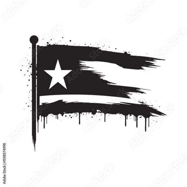 Fototapeta Distressed Republic Flag Vector Graphic for Apparel and Merchand