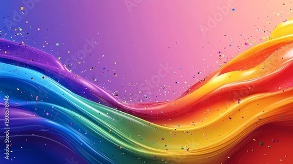Fototapeta A vibrant and colorful abstract wave design with a spectrum of hues, perfect for backgrounds, wallpapers, or creative projects.