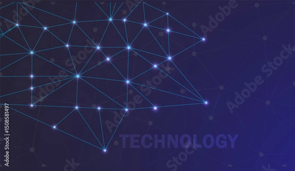 Fototapeta abstract blue background with starstechn