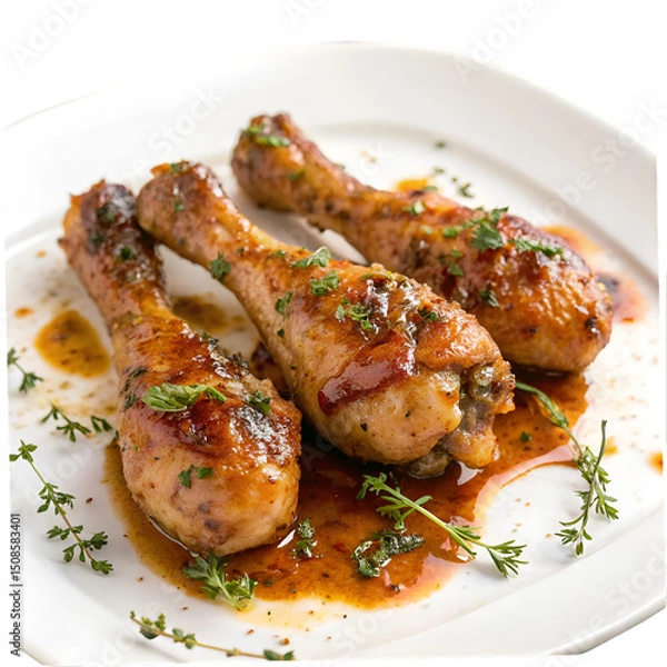 Fototapeta Chicken diane drumsticks isolated on transparent background