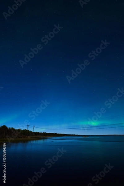 Fototapeta night view of the sea