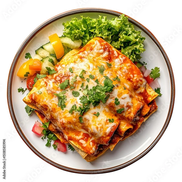 Obraz Enchiladas isolated on transparent white background png, clipping path 