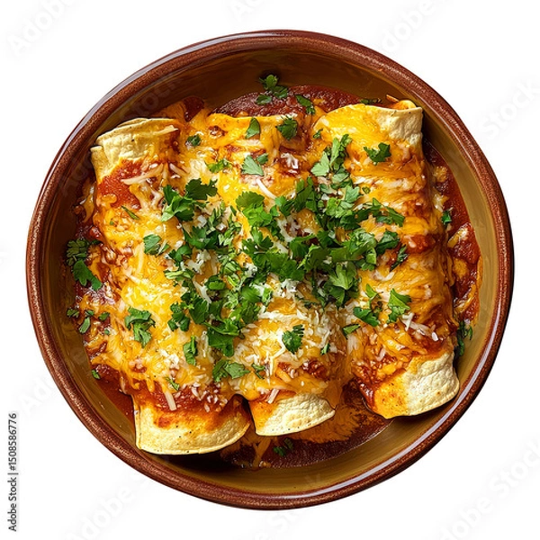 Obraz Enchiladas isolated on transparent white background png, clipping path 