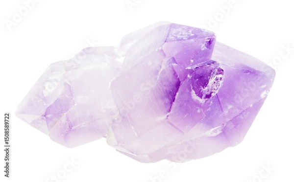 Fototapeta rough amethyst crystals mineral isolated on white